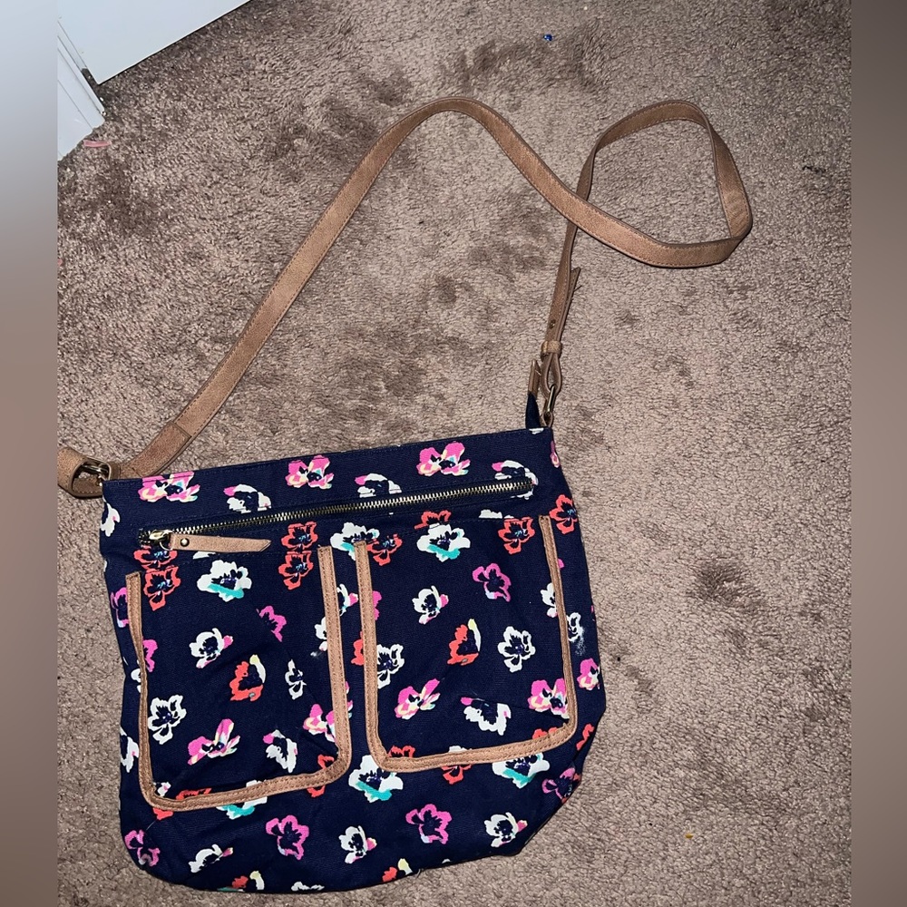Marona Navy floral crossbody purée